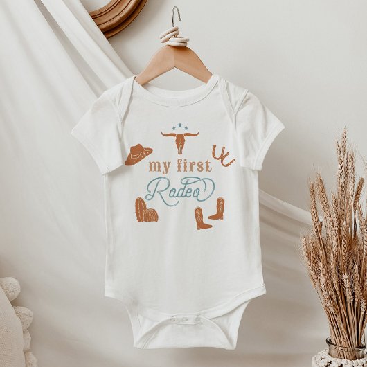 WYNONA Boho Terracotta 1st Rodeo Cowboy Land Romper