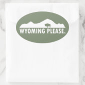 Wyoming Alsjeblieft Ovale Sticker (Tas)