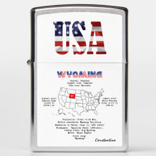 Wyoming American state op een kaart en nuttige inf