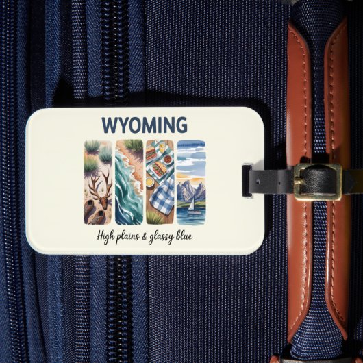 Wyoming Bagagelabel – High Plains & Glassy Blue (Voorkant Insitu 4)
