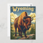 Wyoming Bison Briefkaart (Voorkant / Achterkant)