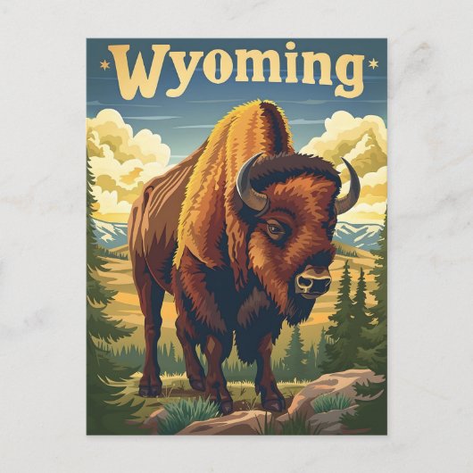 Wyoming Bison Briefkaart (Voorkant)