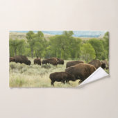 Wyoming Bison Nature Animal Photographie (Serviette à main)