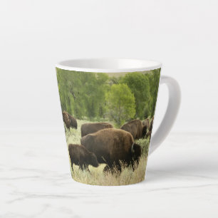 Wyoming Bison Natuur Animal Fotografie Latte Mok