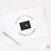 Wyoming Bruiloft Welkom Sticker Label Goud (Envelop)