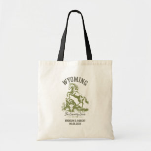 Wyoming bruiloft welkom tas, staat liefde tote bag