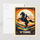 Wyoming | Carte postale Vintage Patriotic Spirit (Devant / Derrière)