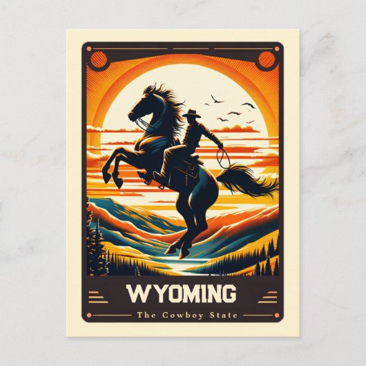 Wyoming | Carte postale Vintage Patriotic Spirit (Devant)