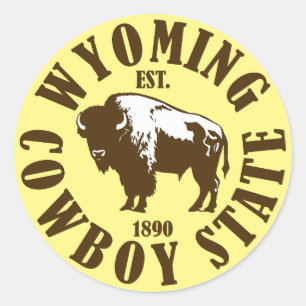 Wyoming, cowboystaat ronde sticker