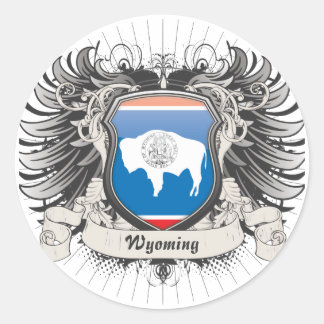 Wyoming Crest Ronde Sticker