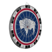 Wyoming Dartboard USA & Wyoming Flag/game board Dartbord (Voorkant Links)