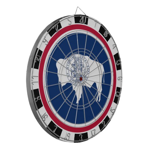 Wyoming Dartboard USA & Wyoming Flag/game board Dartbord (Voorkant Links)