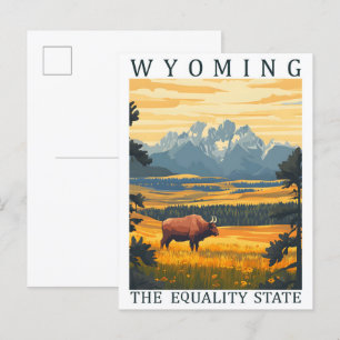 Wyoming de Equality State USA Reisbestemming Briefkaart