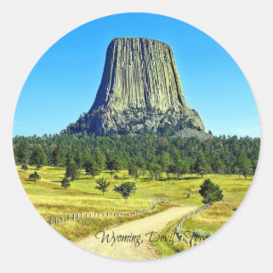 Wyoming, Devil's Tower Ronde Sticker