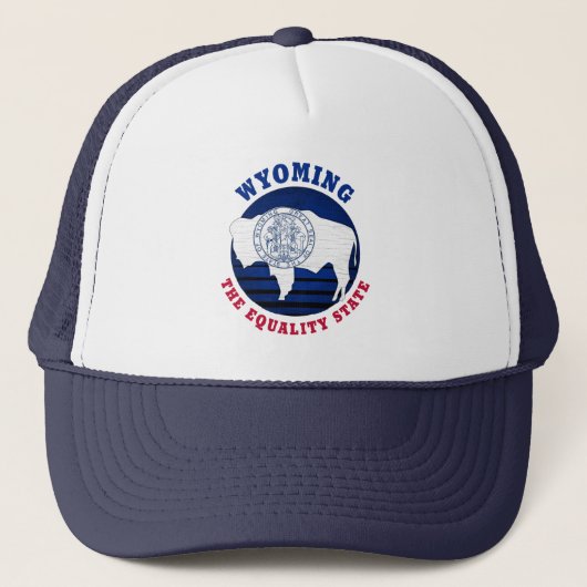 WYOMING EQUALITY STATE FLAG TRUCKER HAT TRUCKER PET (Voorkant)
