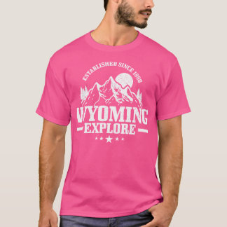 Wyoming Est. 1890 Ontdek de  bergen T-shirt
