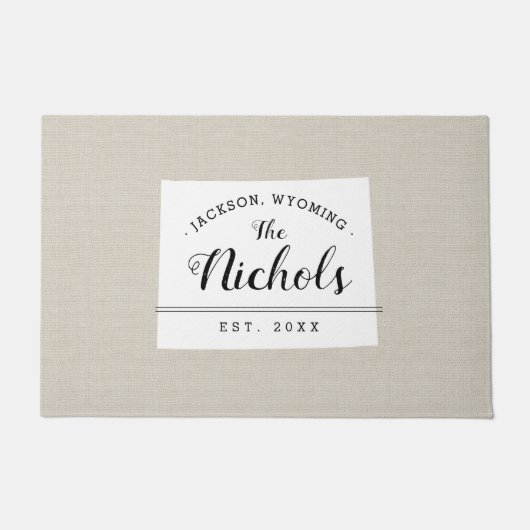 Wyoming Familie Monogram Staat Deurmat (Voorkant)