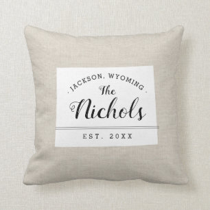 Wyoming Family Monogram State Sierkussen