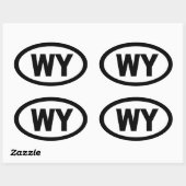Wyoming - feuille de 4 autocollants ovale (Feuille)