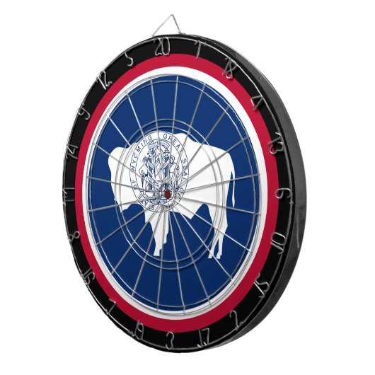 Wyoming Flag Dartboard & Wyoming/USA game board Dartbord (Voorkant Rechts)