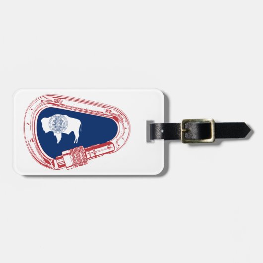 Wyoming Flag Klim Carabiner Bagagelabel (Voorkant horizontaal)