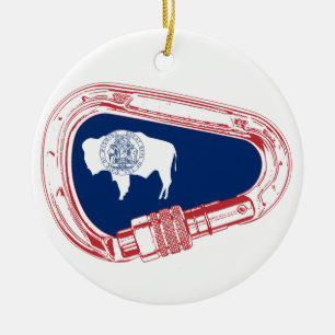 Wyoming Flag Klim Carabiner Keramisch Ornament