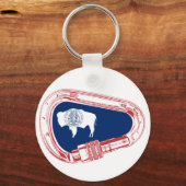 Wyoming Flag Klim Carabiner Sleutelhanger (Voorkant)