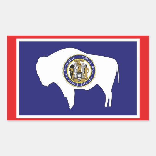 Wyoming Flag Rechthoekige Sticker (Voorkant)