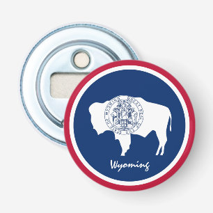 Wyoming Flag & Wyoming party/sport USA drink Button Flesopener