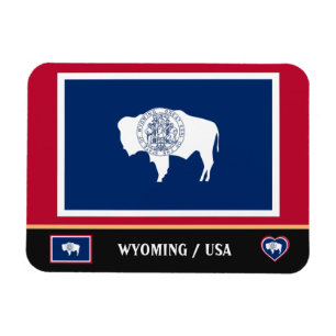 Wyoming Flag & Wyoming State/reis Amerika Magneet