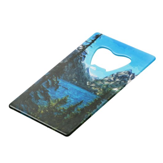 Wyoming Grand Teton Mountains Abstract Kredietkaart Flessenopener (Achterkant Gekanteld)