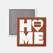 Wyoming Home Heart State Frigo Magnet (Recto/Verso)