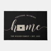 Wyoming Home State Personalized Deurmat (Voorkant)