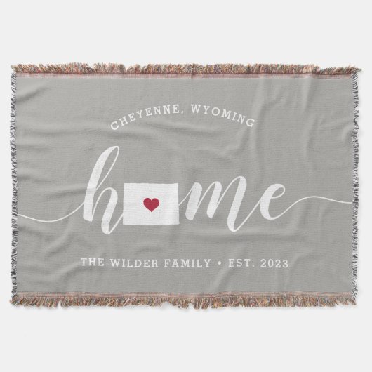 Wyoming Home State Personalized Rustic Deken (Voorkant)