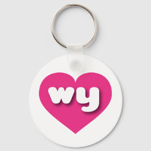 Wyoming hot roze hart - Ik hou van waarom Sleutelhanger