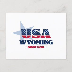 Wyoming in rood, wit en blauw Briefkaart