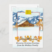 Wyoming Kerstgroeten Boerderij Custom Feestdagenkaart (Voorkant / Achterkant)