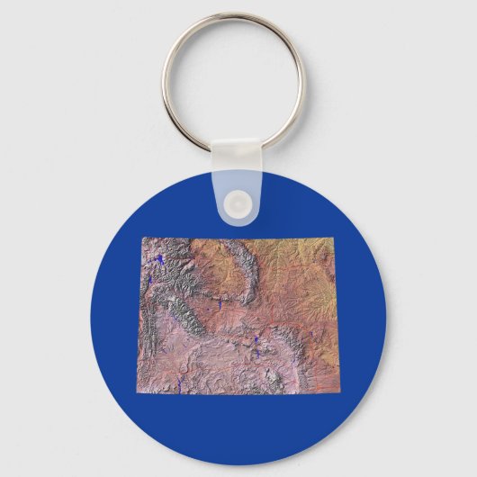 Wyoming Map Sleutelhanger (Voorkant)