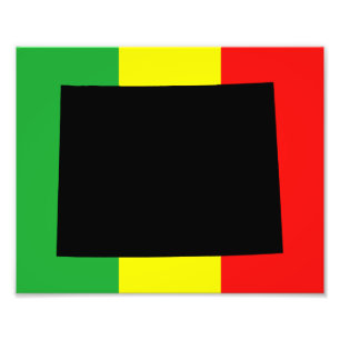 Wyoming met Rasta-kleuren Foto Afdruk