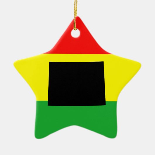 Wyoming met Rasta-kleuren Keramisch Ornament (Voorkant)