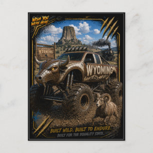 Wyoming Monster Truck Off Road Kunst Briefkaart