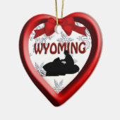Wyoming Motoneige coeur ornement de Noël (Gauche)
