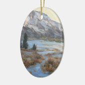 Wyoming Mountain Fine Art-kerstversiering Keramisch Ornament (Links)