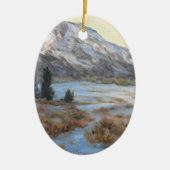 Wyoming Mountain Fine Art-kerstversiering Keramisch Ornament (Voorkant)