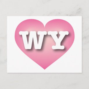 Wyoming Pink Fade Heart - Ik hou van WY Briefkaart