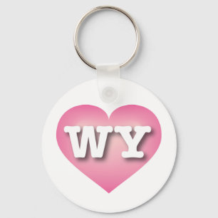 Wyoming Pink Fade Heart - Ik hou van WY Sleutelhanger