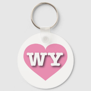 Wyoming Pink Heart - Ik hou van WY Sleutelhanger