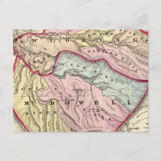 Wyoming, provincie McDowell Briefkaart (Voorkant)