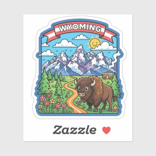 Wyoming Reizen Sticker (Vel)