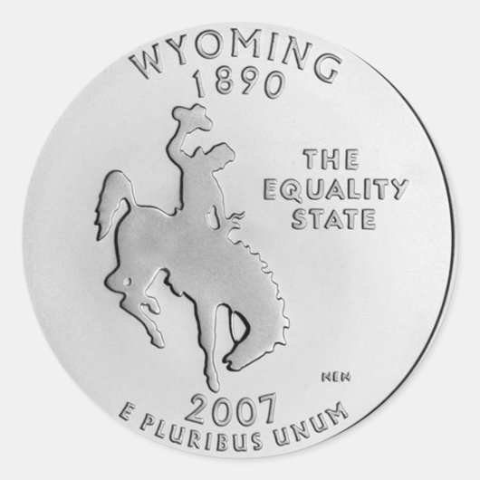 Wyoming Ronde Sticker (Voorkant)